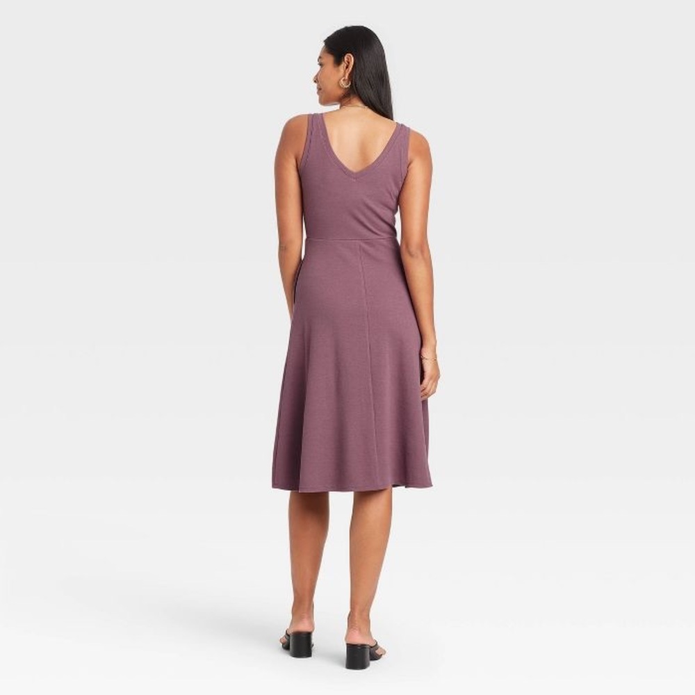 A New Day - Women's Sleeveless Rib Knit Ballet Purple Dress (NWT) Size: … - Picture 2 of 14